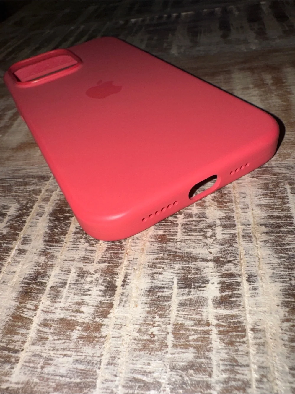 Apple Silicone iPhone 15 Pro Max Case in Coral Pink